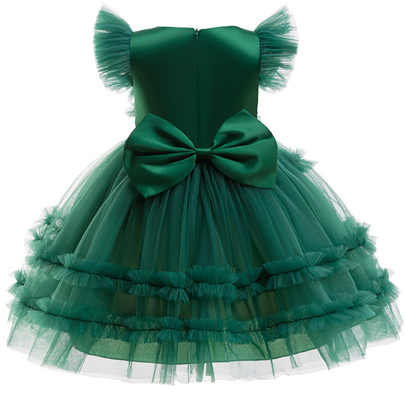 Kids Christmas Party Sleeveless Performance Ruffle A Line Dress